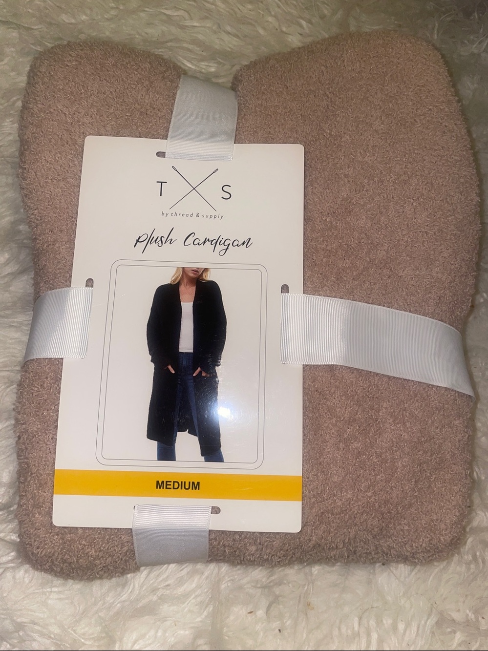 BNWT Thread & Supply Plush Cardigan in Must, size M